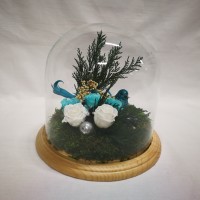 Композиция в стеклянной колбе Райская птичка