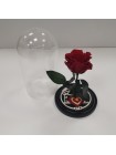 Композиционная красная роза в колбе с декором сердце