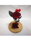 Композиционная красная роза премиум в колбе с декором сердце