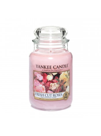 Аромасвеча Yankee Candle в стеклянной банке большая, Свежесрезаные розы