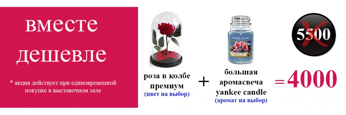 Роза премиум + большая свеча