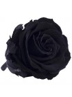 Черная с "серебром" роза в стеклянной колбе классик