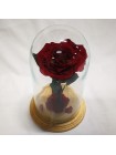 Бордовая роза в стеклянной колбе королевская