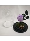 Сиреневая роза с декором в стеклянной колбе