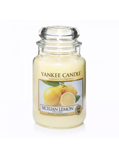 Аромасвеча Yankee Candle в стеклянной банке большая, Сицилийский лимон