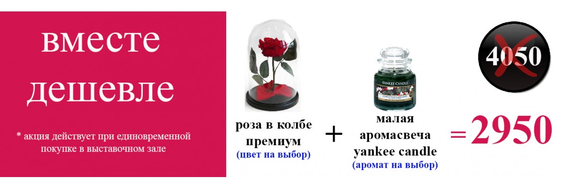роза премиум + малая свеча